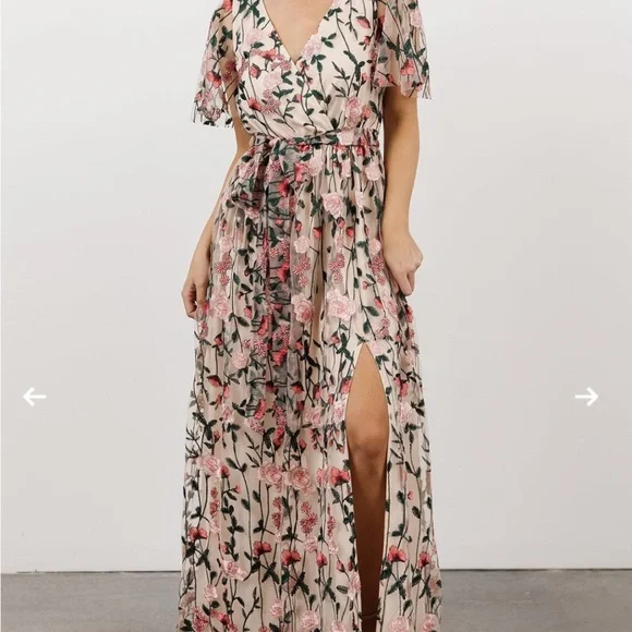 chinese dress ladies Camalie Jersey Maxi Dress-Green, Elaborate Gardenia